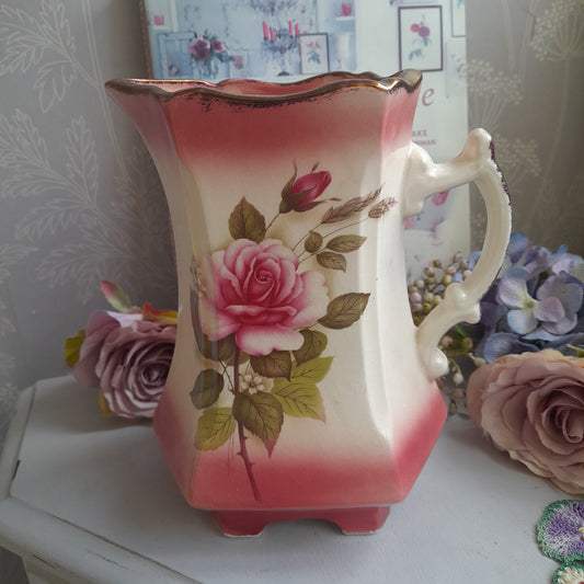 Antique Victorian jug with pink roses