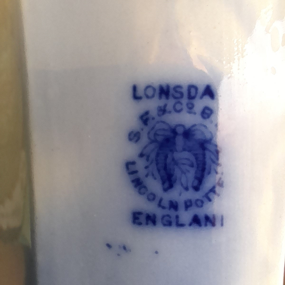 Large Antique Blue & White Rectangular Serving Plate by Lonsda