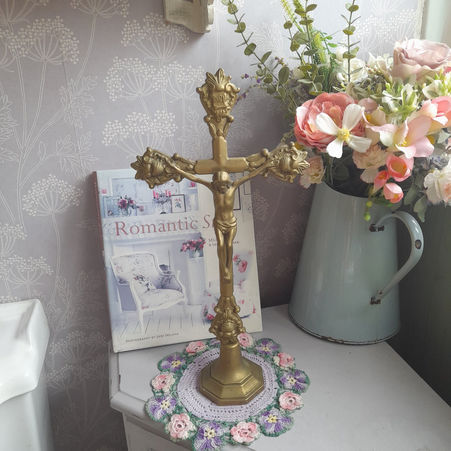 Vintage Solid Brass Crucifix Cross
