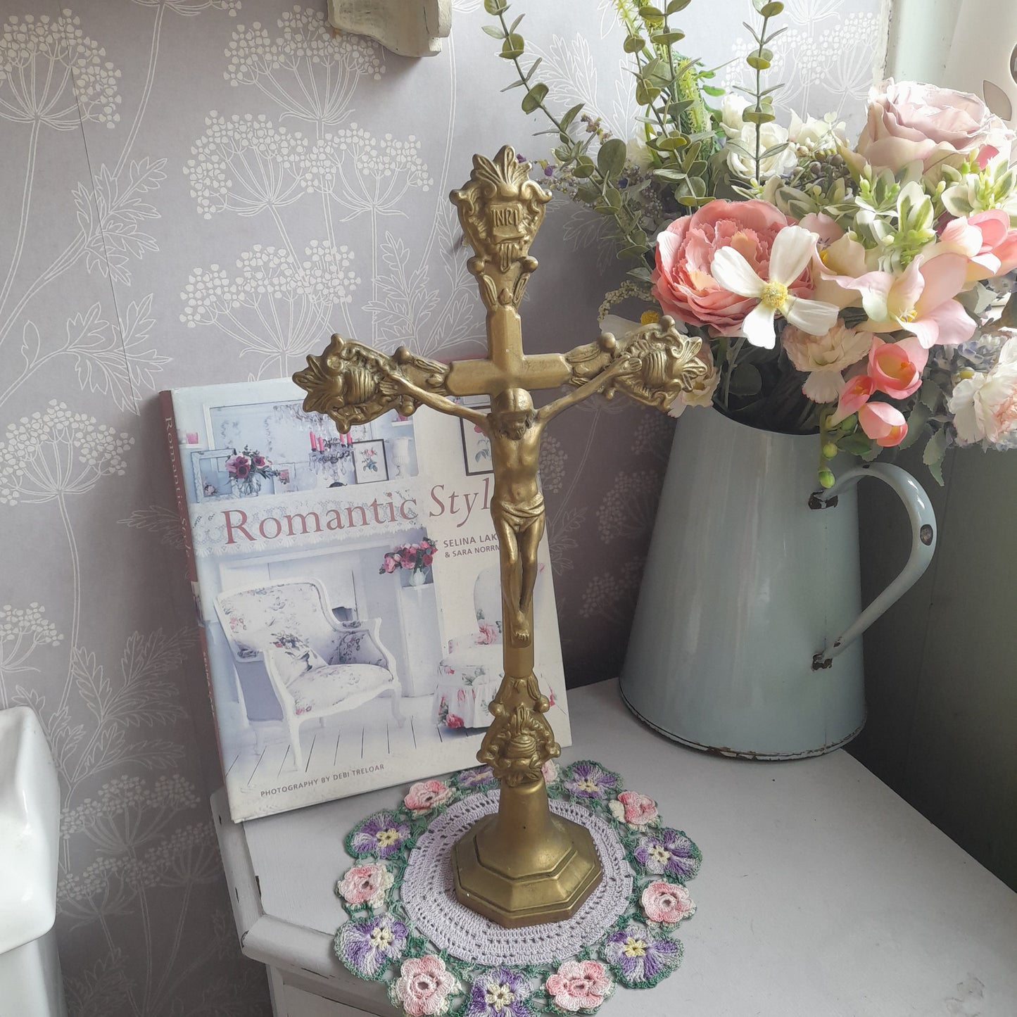 Vintage Solid Brass Crucifix Cross