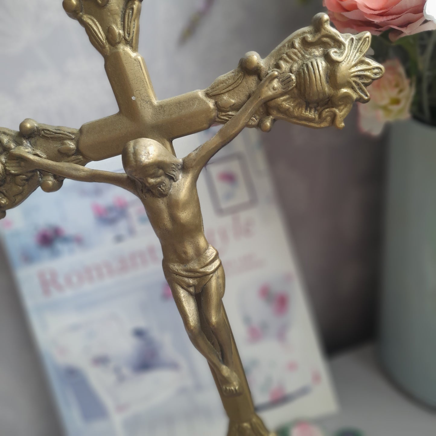 Vintage Solid Brass Crucifix Cross
