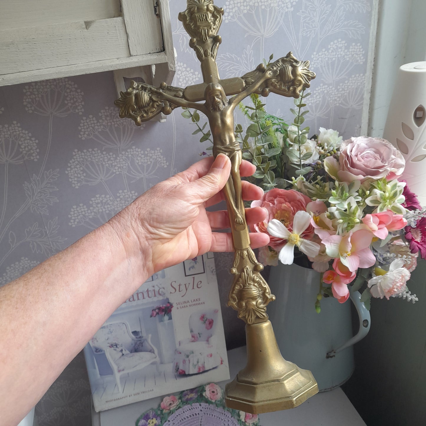 Vintage Solid Brass Crucifix Cross