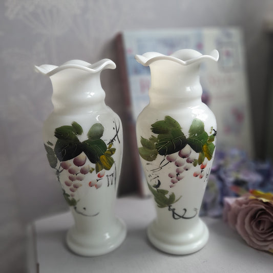 Pair of victorian opaline vases