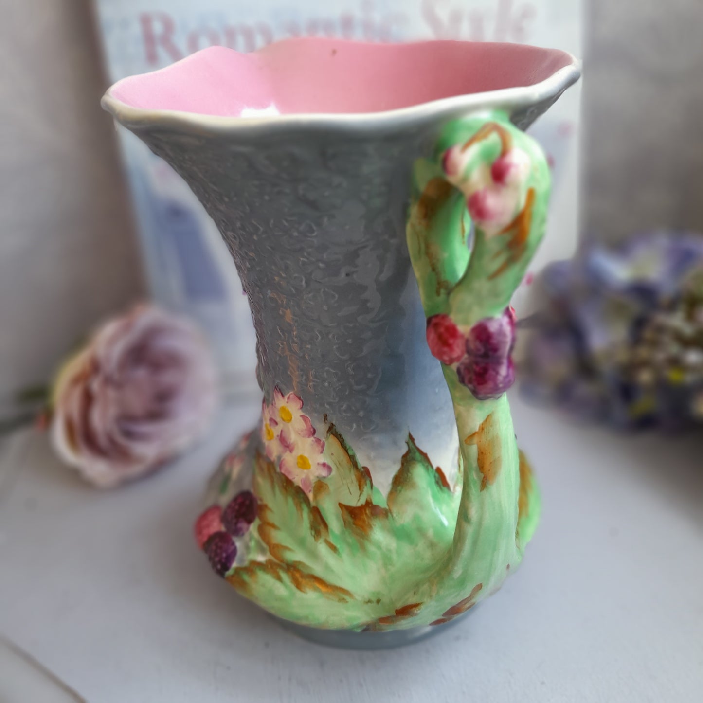 Darling Art Deco Grey Jug In James Kent 'Bramble' Design