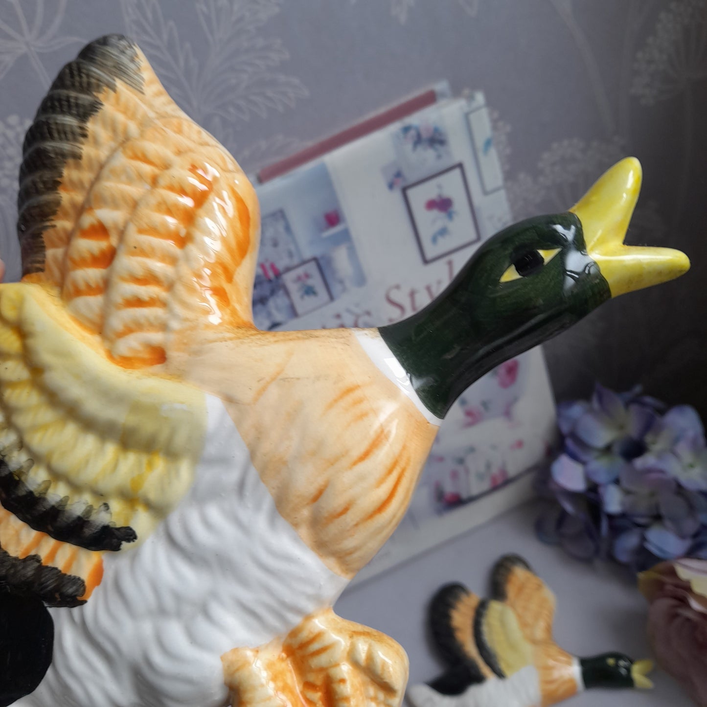 Vintage Set of 3 Graduating Ceramic Ducks for Wall Hanging