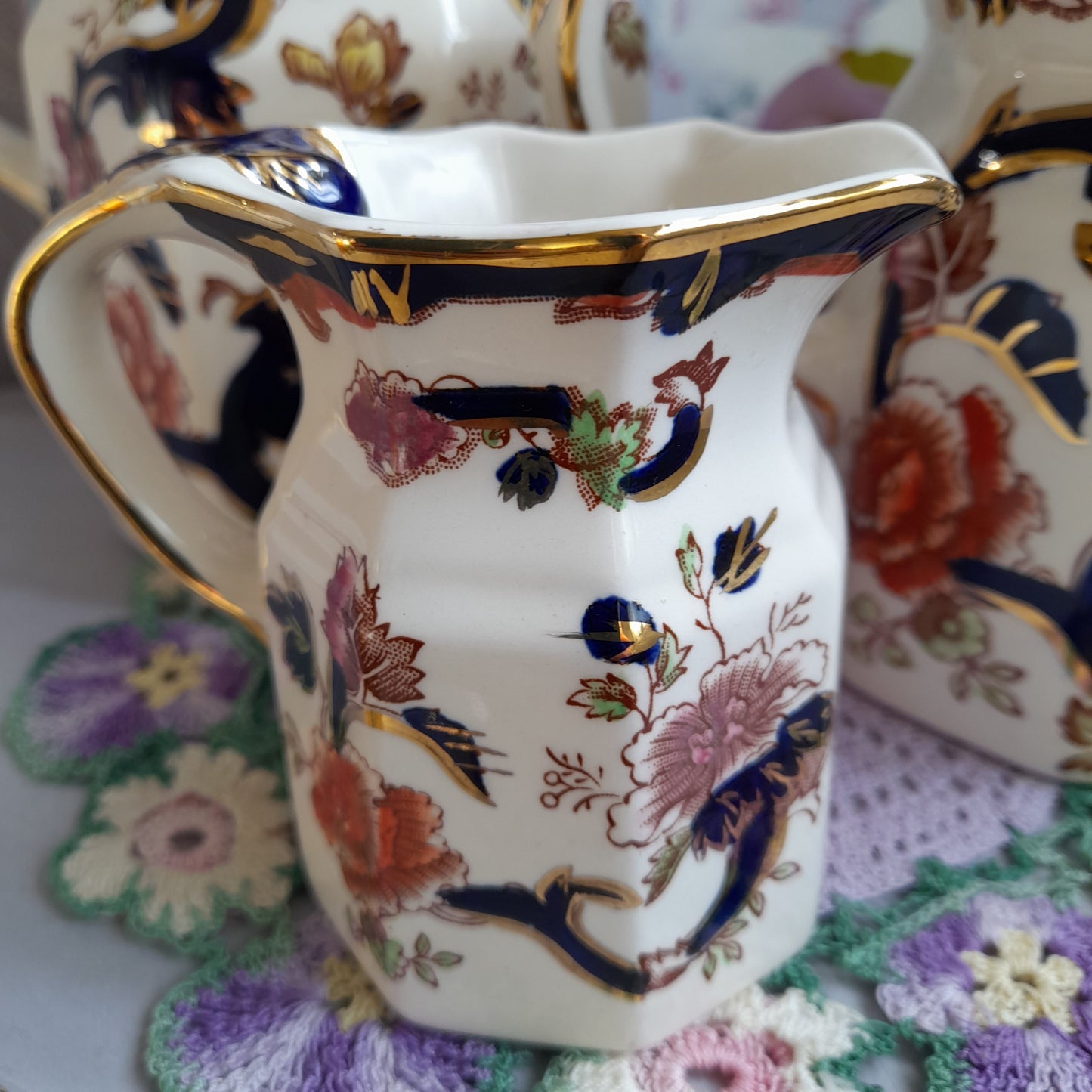 Set of 3 Graduating Vintage MASONS Oriental Mandalay Jugs