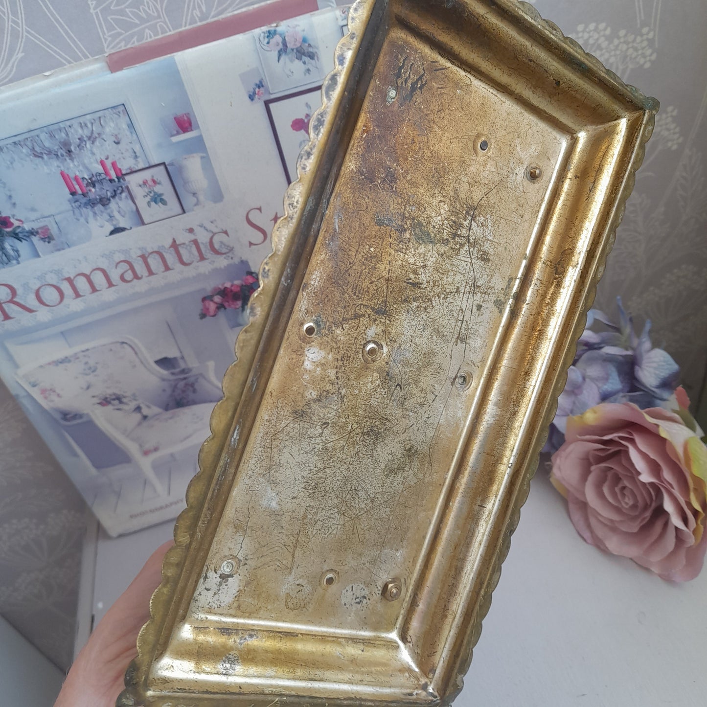 Art Nouveau Antique Brass Fan Shape Letter Rack