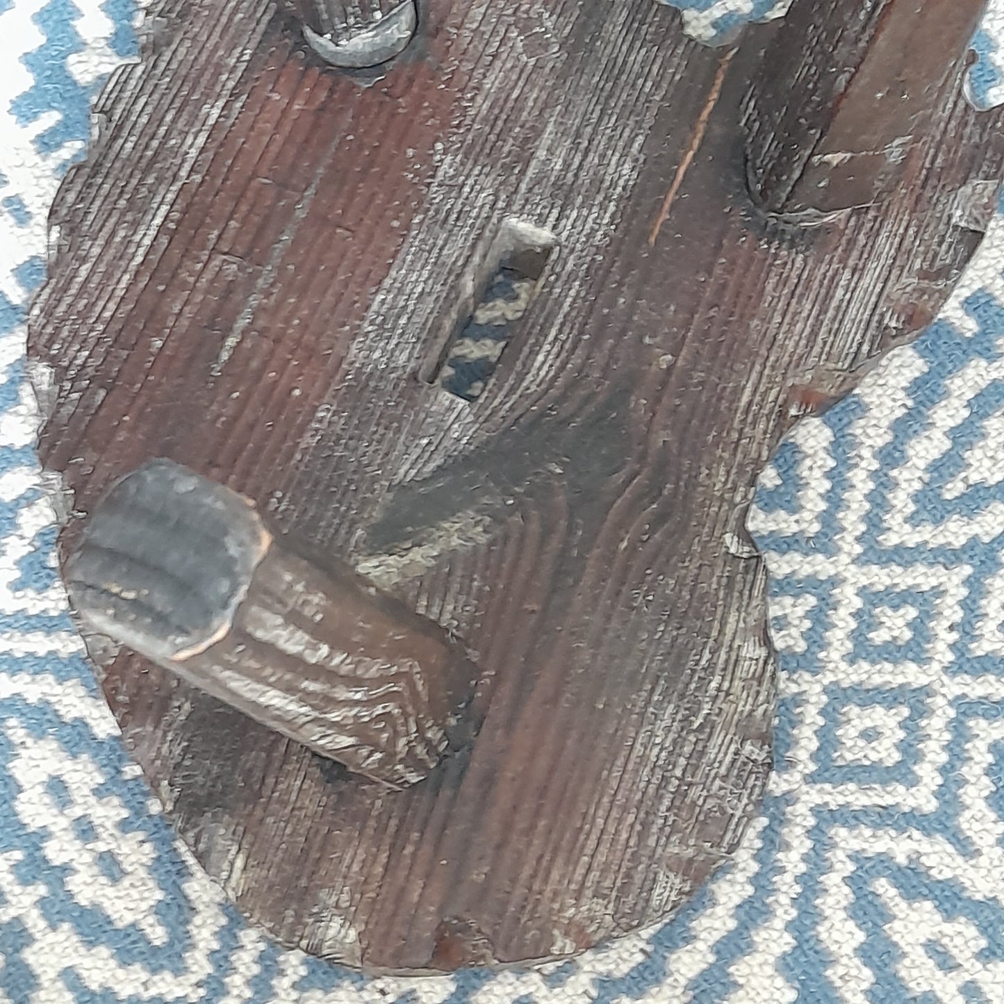 Large Vintage Rustic Wooden 3 Legged French Milking Stool