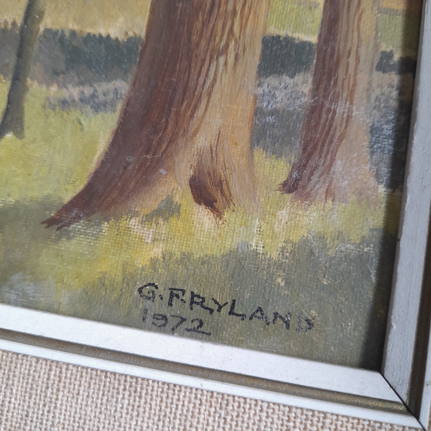 Darling Original Vintage Oil Painting of Haystacks Framed & Signed