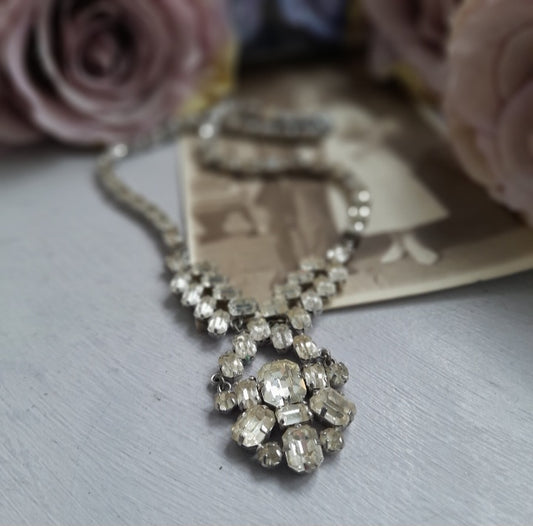 Art Deco Rhinestone Bridal Necklace