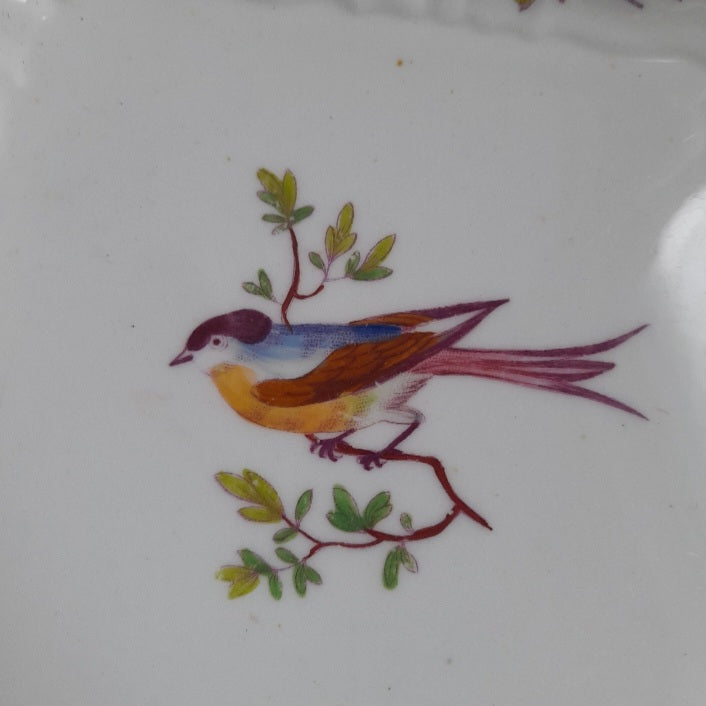Antique French Sevres Porcelain Cabinet Plate With Handpainted Birds