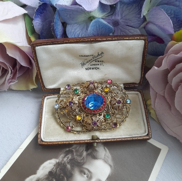 Large Art Deco Harlequin Brooch