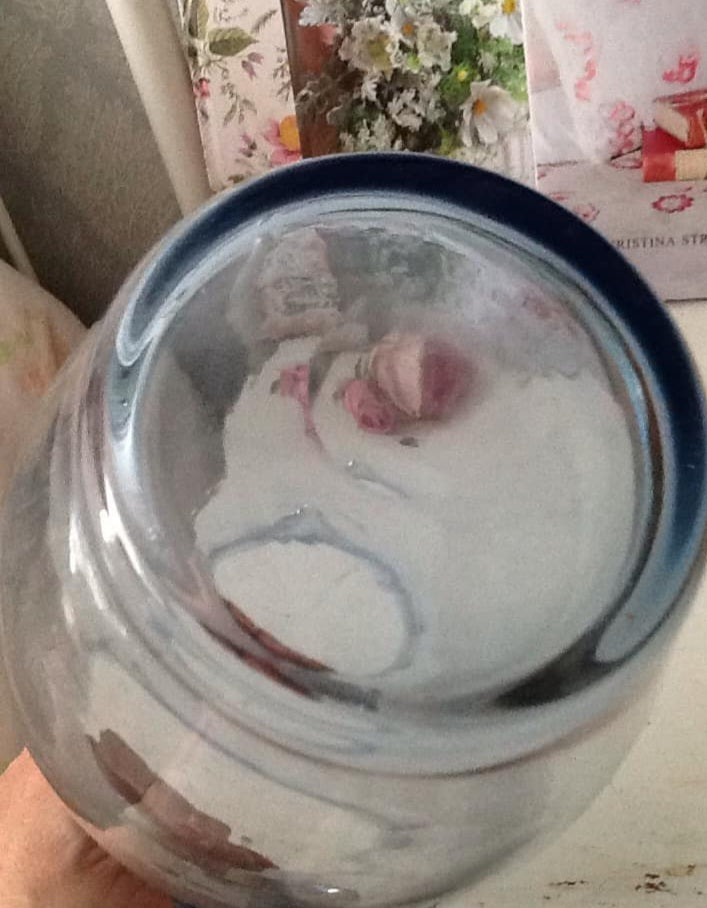 Vintage Pretty Blue Handblown Glass Jug