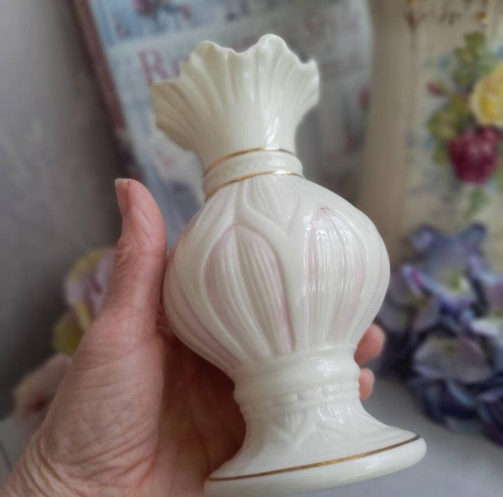 Belleek Irish Porcelain Lotus Blossom Spill Vase
