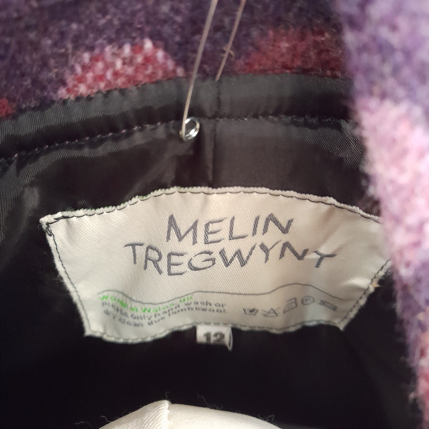 Vintage Welsh Tapestry Purple Spotty Coat by Melin Tregwynt Size 8 to 12ish