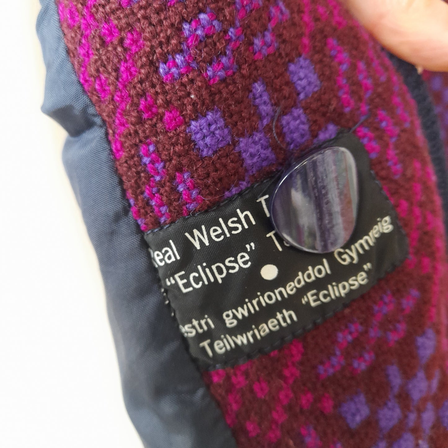 Vintage Welsh Tapestry Pea Coat in Pink & Purple Size 8/10