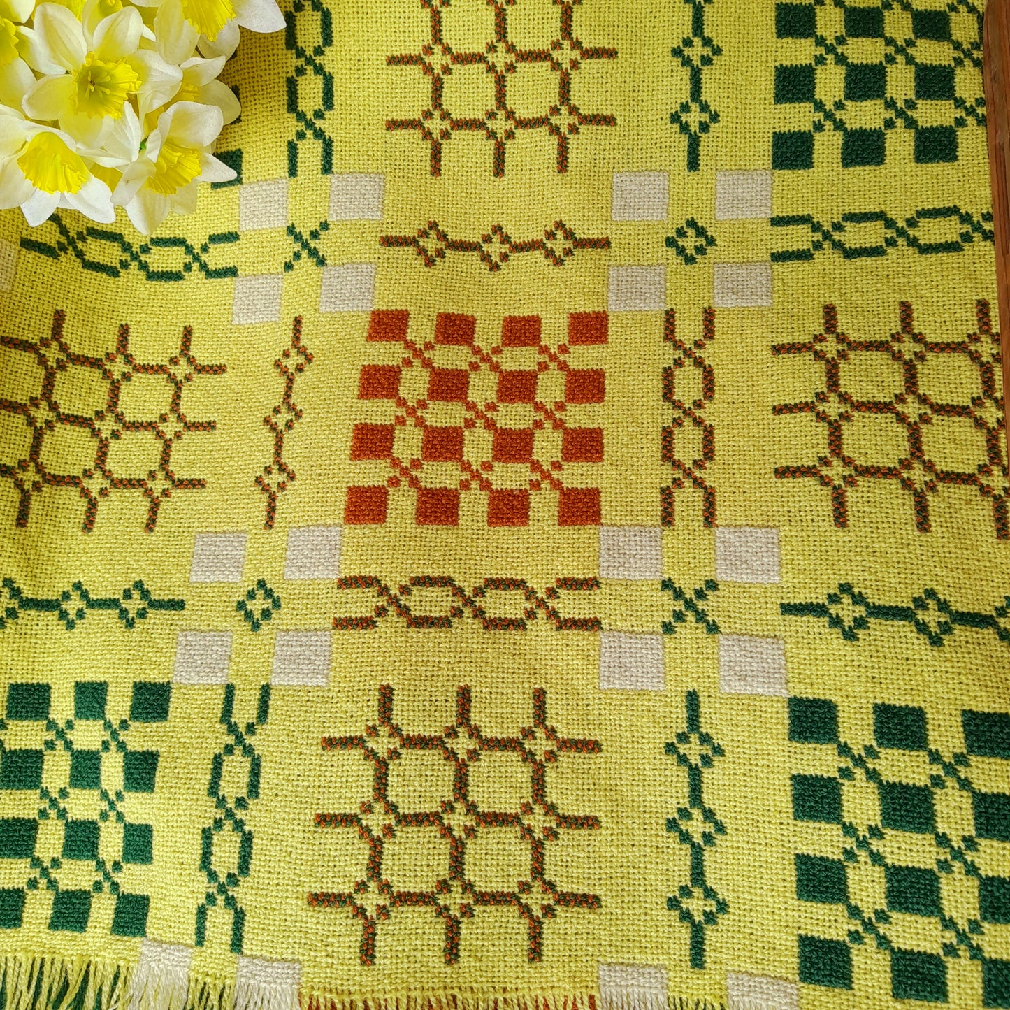 Welsh Wool Blanket in Daffodil Yellow