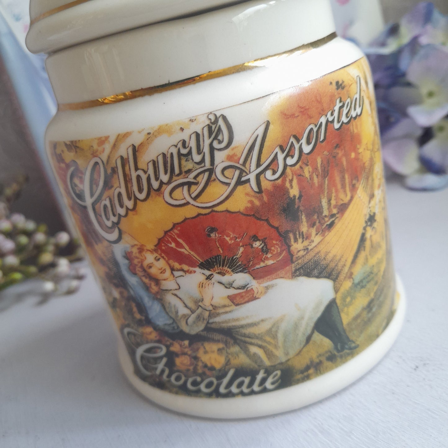 Vintage Cadbury's Chocolate Advertising Jar With Lid