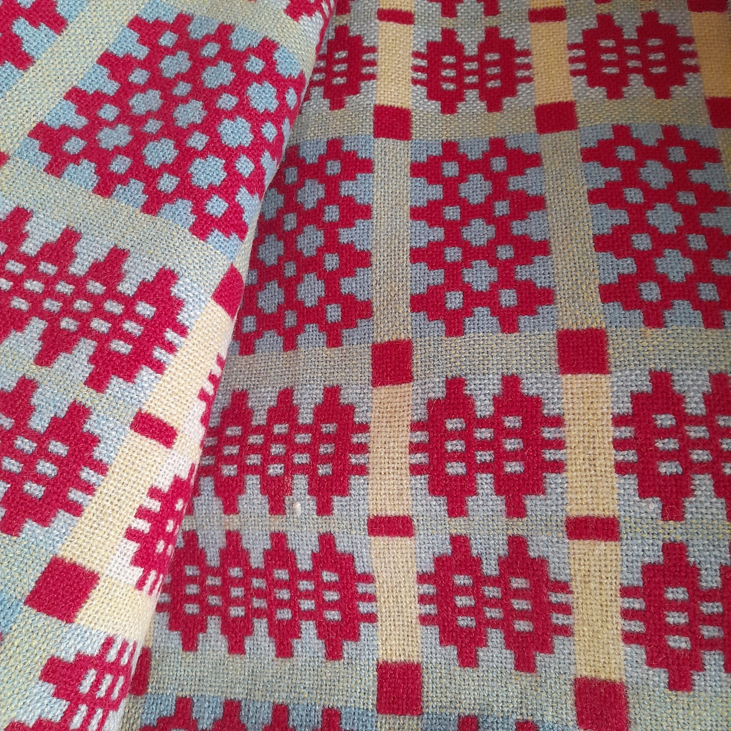 Bright Pink Welsh Wool Tapestry Blanket