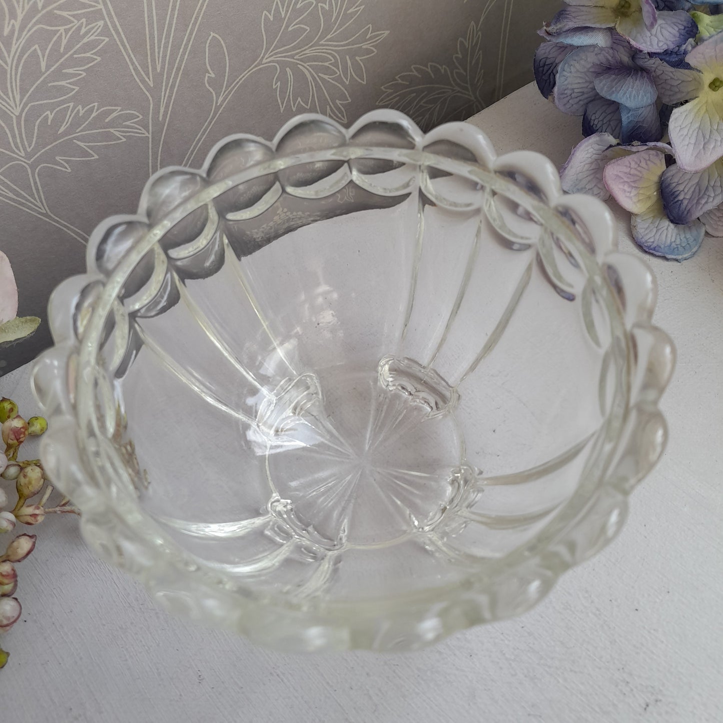 Darling Art Deco Glass Footed Sugar Bowl With Lid