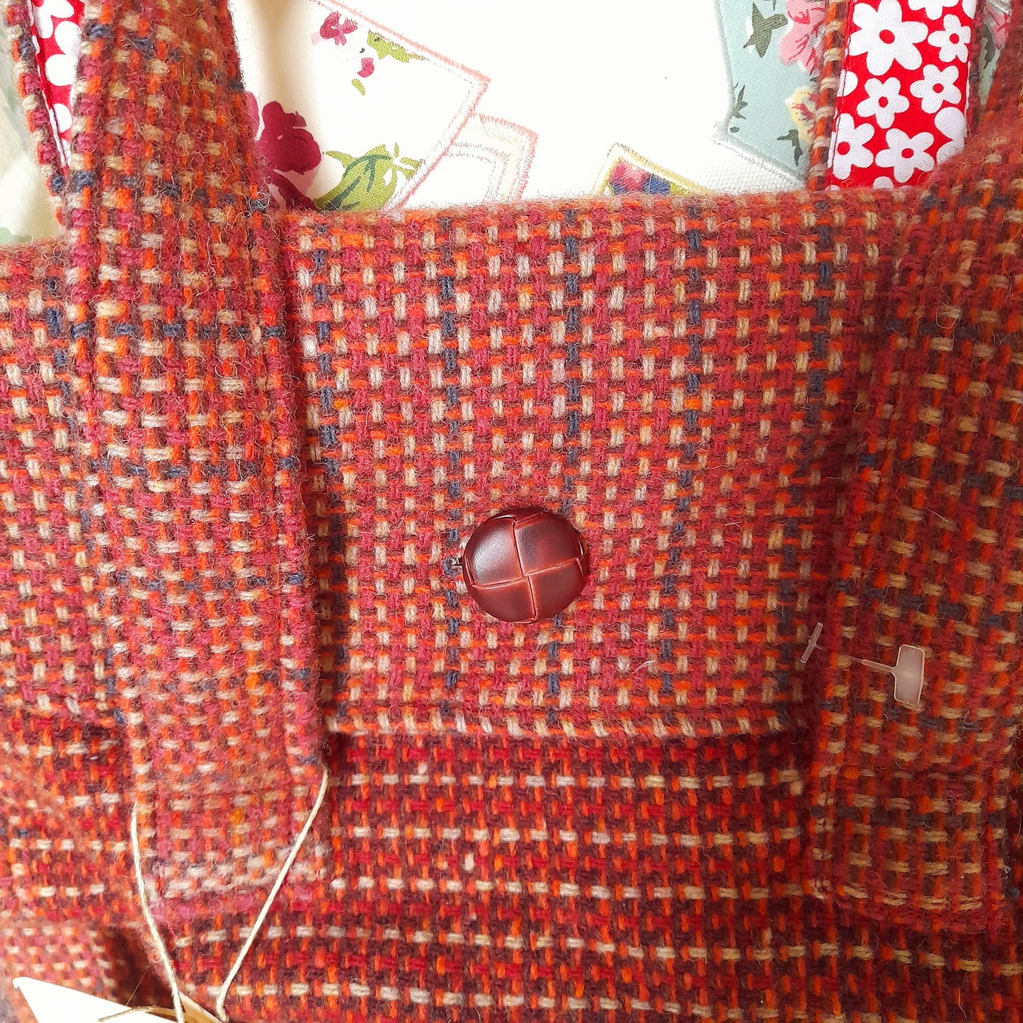 Handmade Welsh Wool Burnt Orange Bag by Elvet Woollen Mill