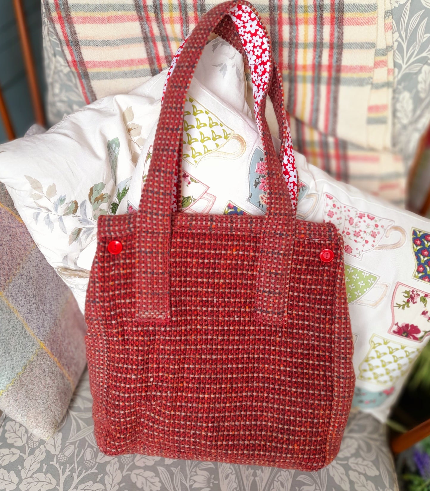 Handmade Welsh Wool Burnt Orange Bag by Elvet Woollen Mill