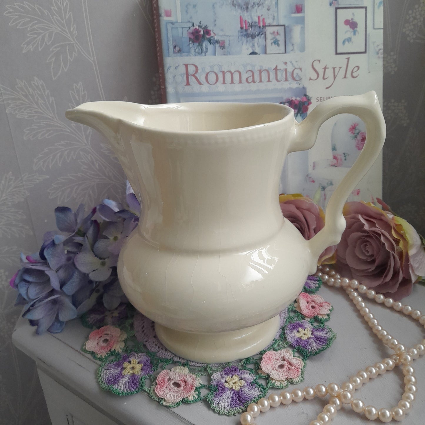 Darling Large Cream Victorian Jug in Elegant Shape