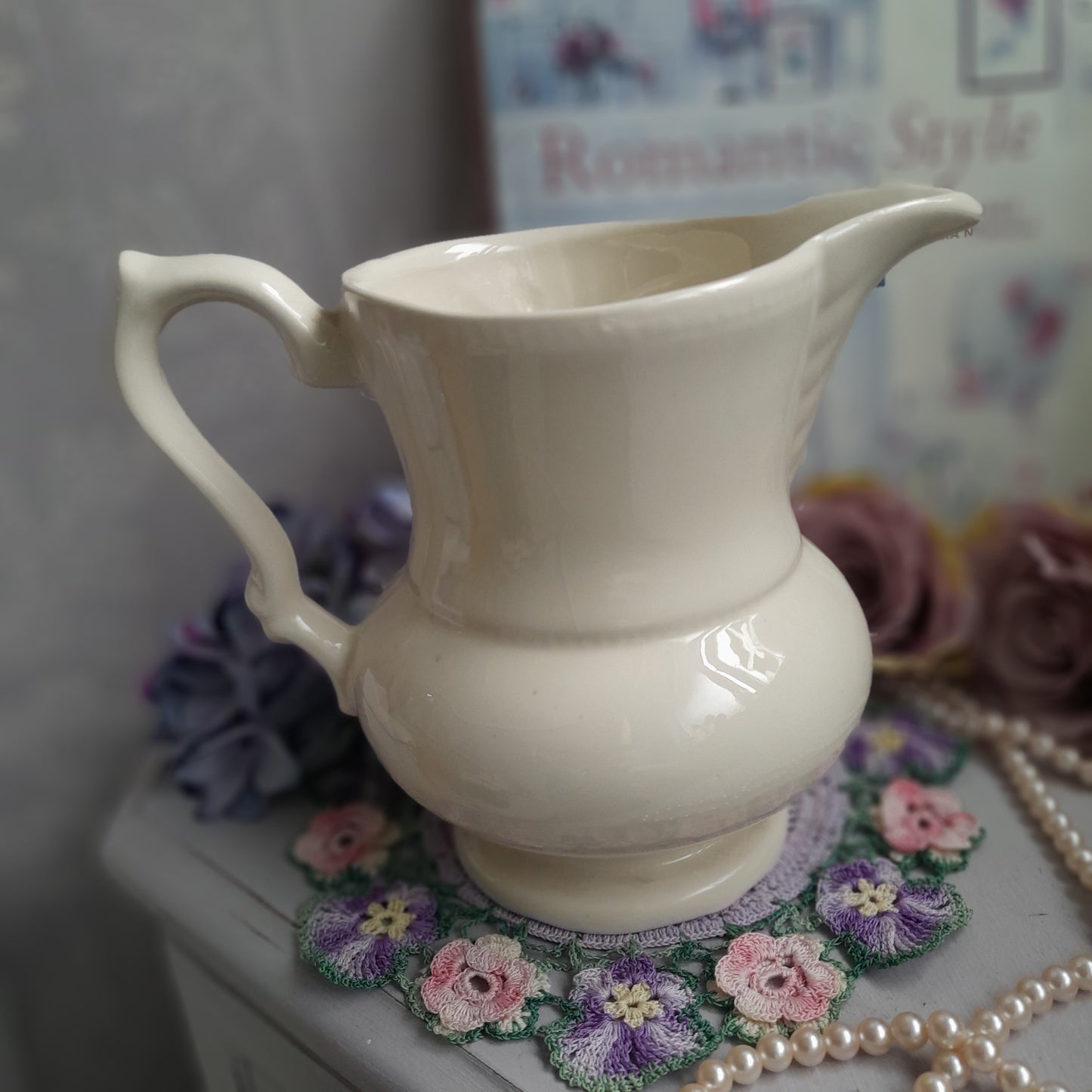 Darling Large Cream Victorian Jug in Elegant Shape