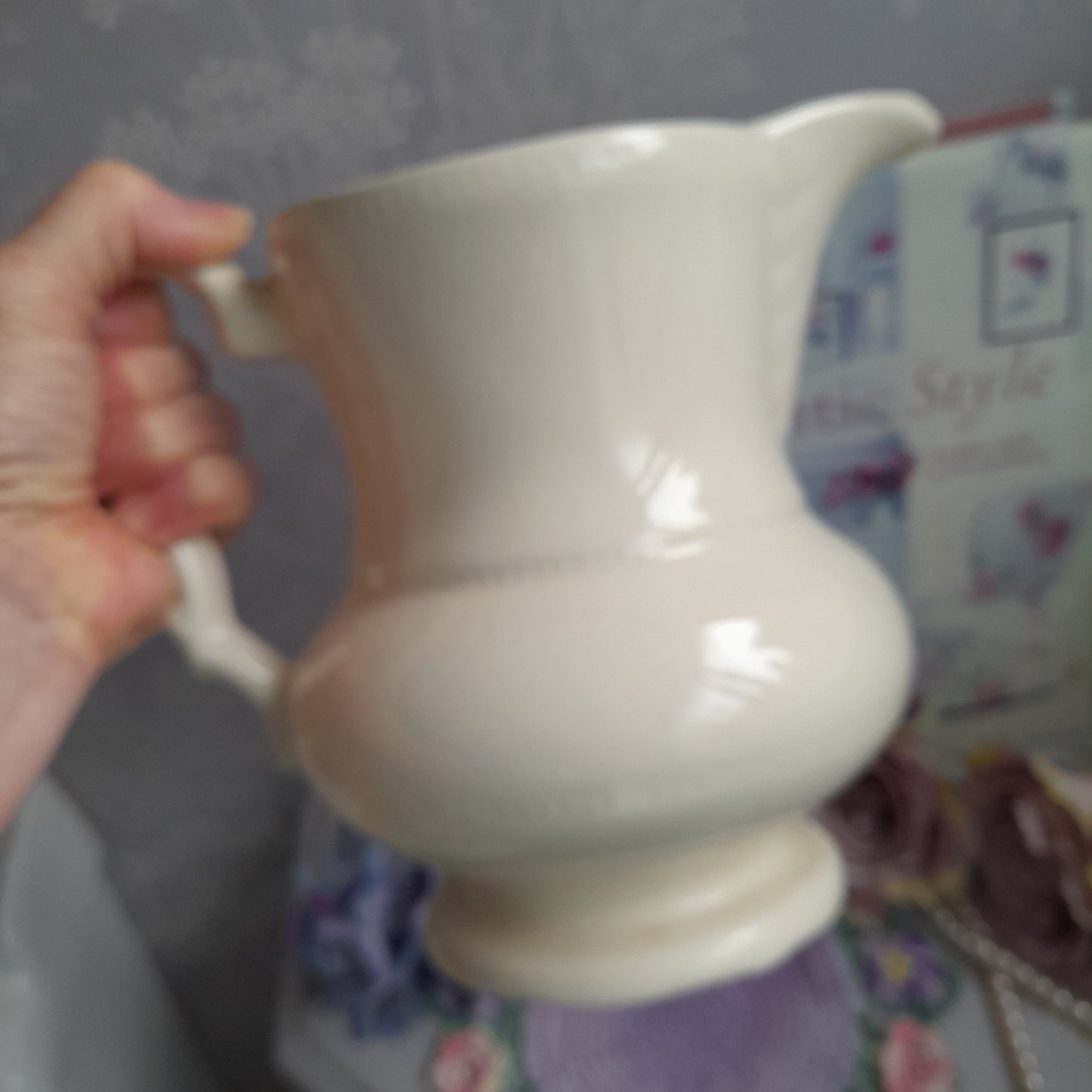 Darling Large Cream Victorian Jug in Elegant Shape