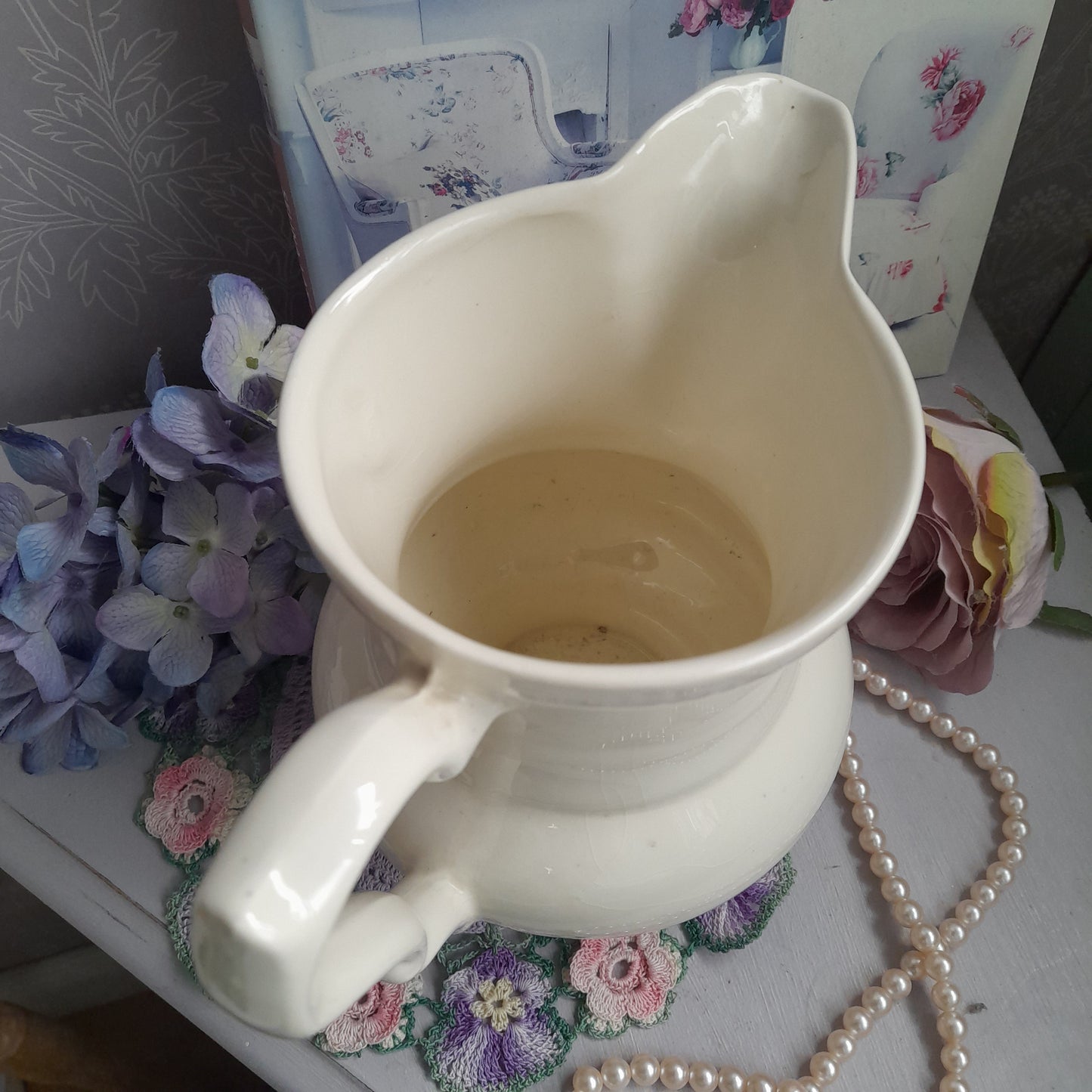 Darling Large Cream Victorian Jug in Elegant Shape