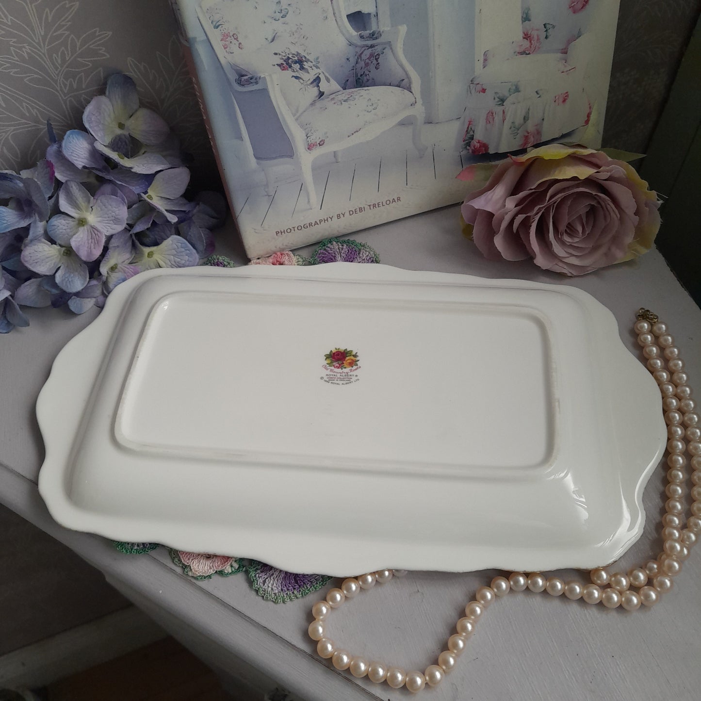 Rare Vintage Royal Albert Old Country Roses Chintz Sandwich Tray