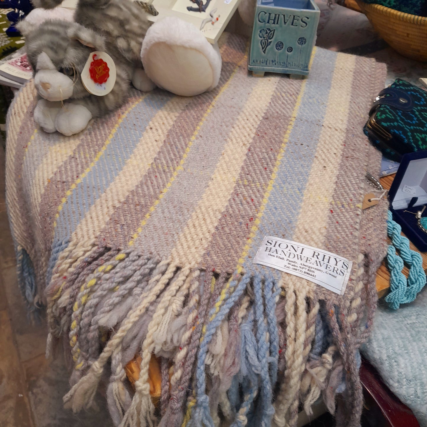 Vintage Hand Woven Welsh Blanket by Sioni Rhys Abergavenny