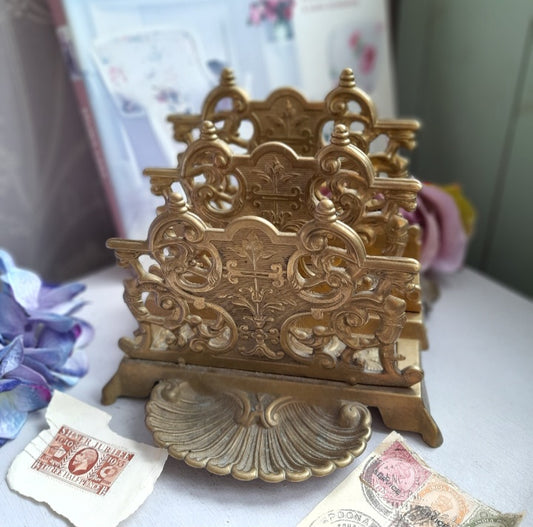 Art Nouveau Brass Letter Rack