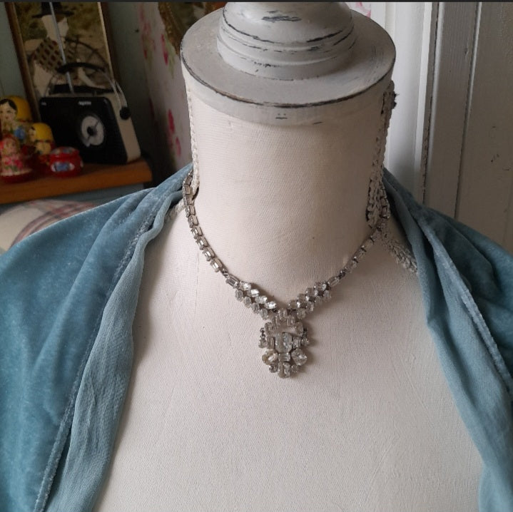 Art Deco Rhinestone Necklace for Vintage Wedding