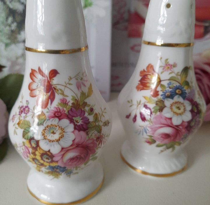 Vintage Spode 'Lady Patricia' Floral Salt & Pepper Set