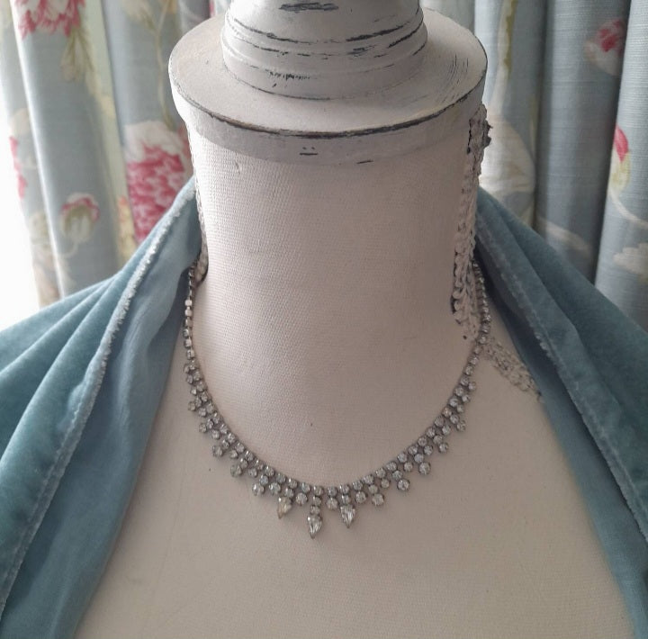 Vintage Diamante Wedding Necklace