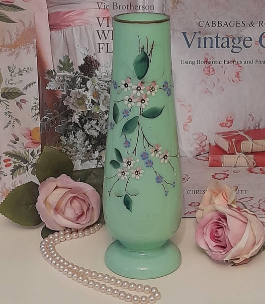 Pretty Victorian opaline glass vase
