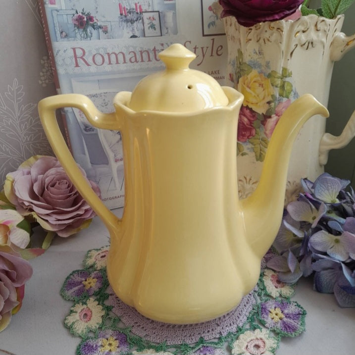 Johnson Bros Golden Dawn Yellow Vintage Coffee Pot