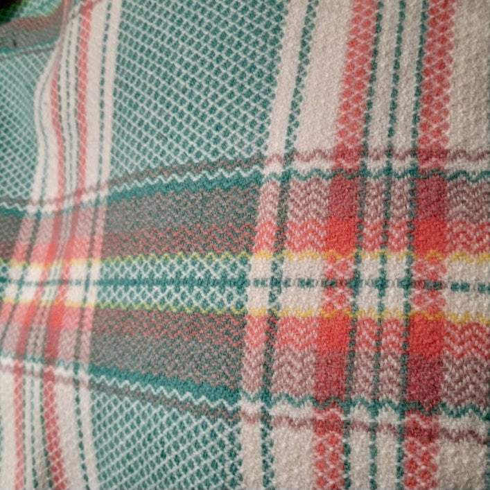 Welsh Blanket, 1950s Vintage Carmarthenshire Bedspread, Pretty Pastel Throw, Made in Wales,  Welsh Gift