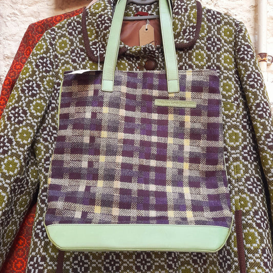 Welsh Tapestry Melin Tregwynt Handbag in Purple & Green New With Tags