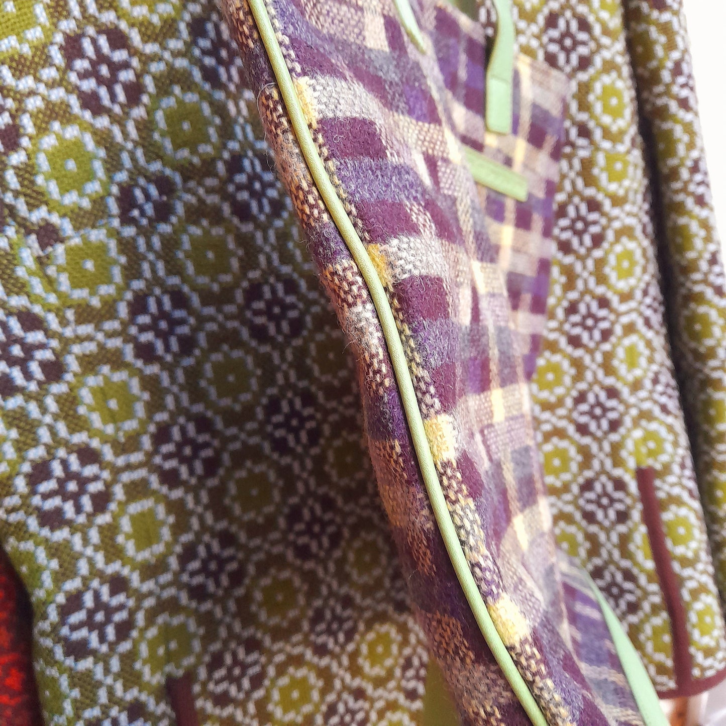 Welsh Tapestry Melin Tregwynt Handbag in Purple & Green New With Tags