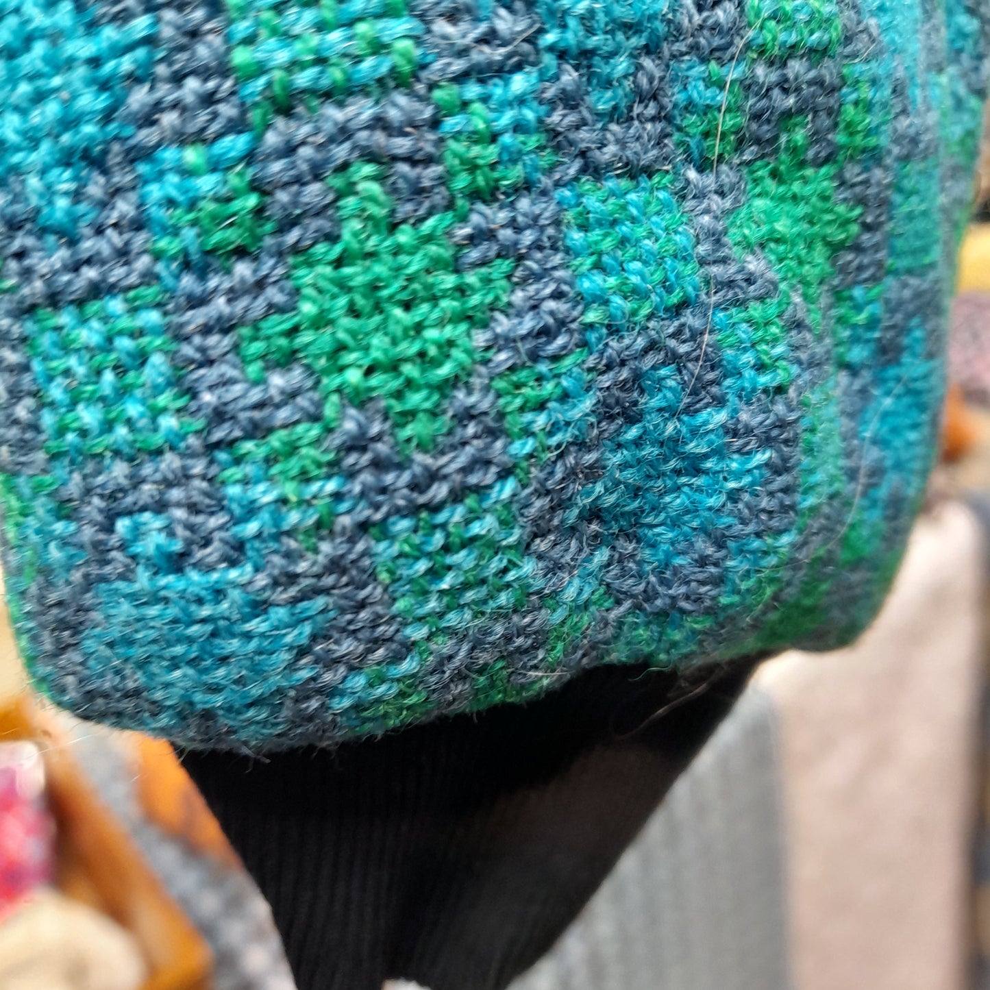 Vintage Child's Welsh Tapestry Coat With Hood in Teal Age 2/3 yrs