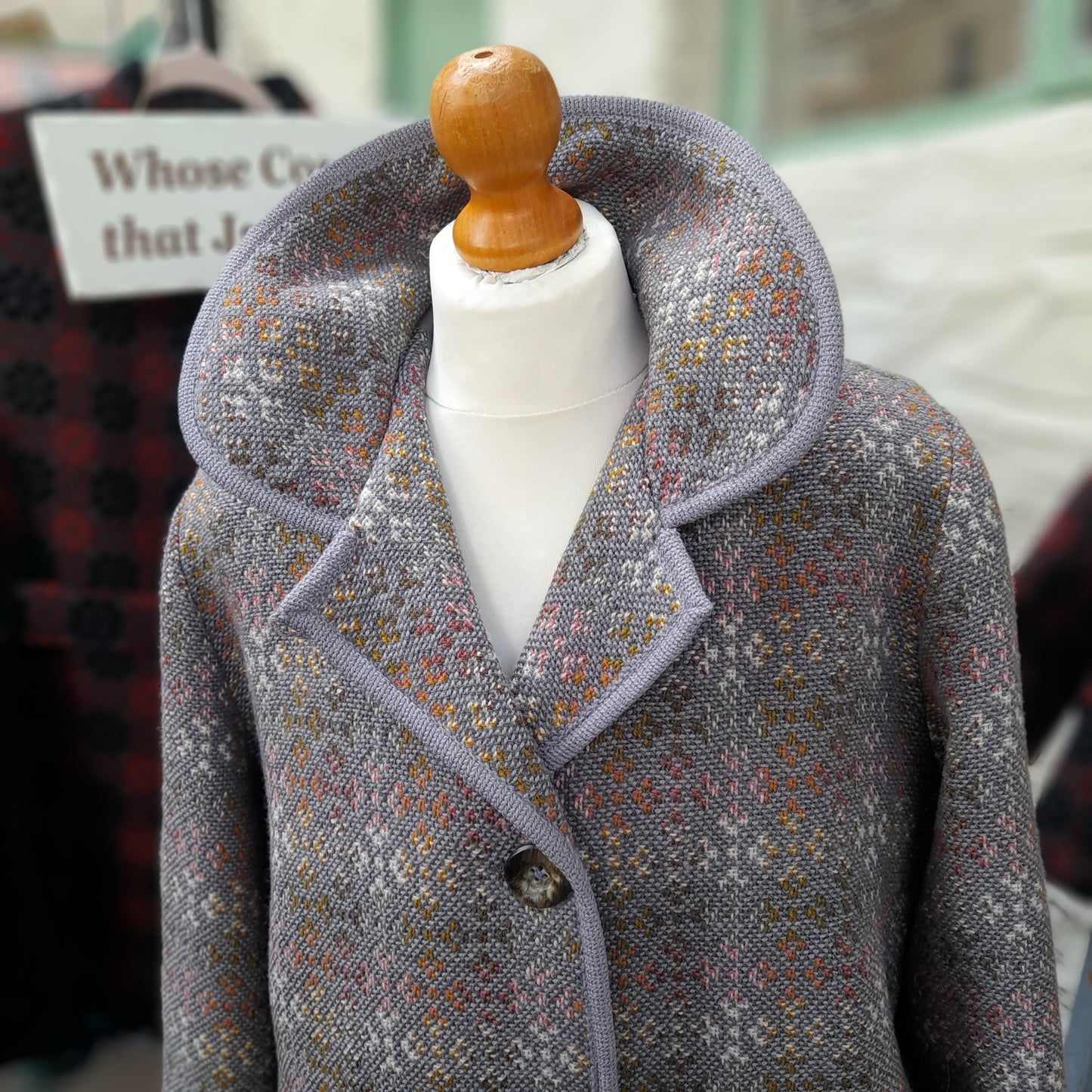 Vintage Grey Welsh Tapestry Coat Grey Size 16/18