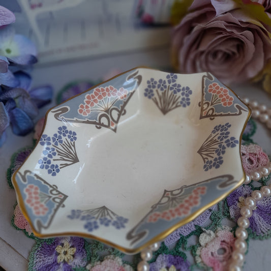 Pretty LIBERTY China Soap Dish Art Nouveau 'Lanthe' Design by Mason's Ironstone
