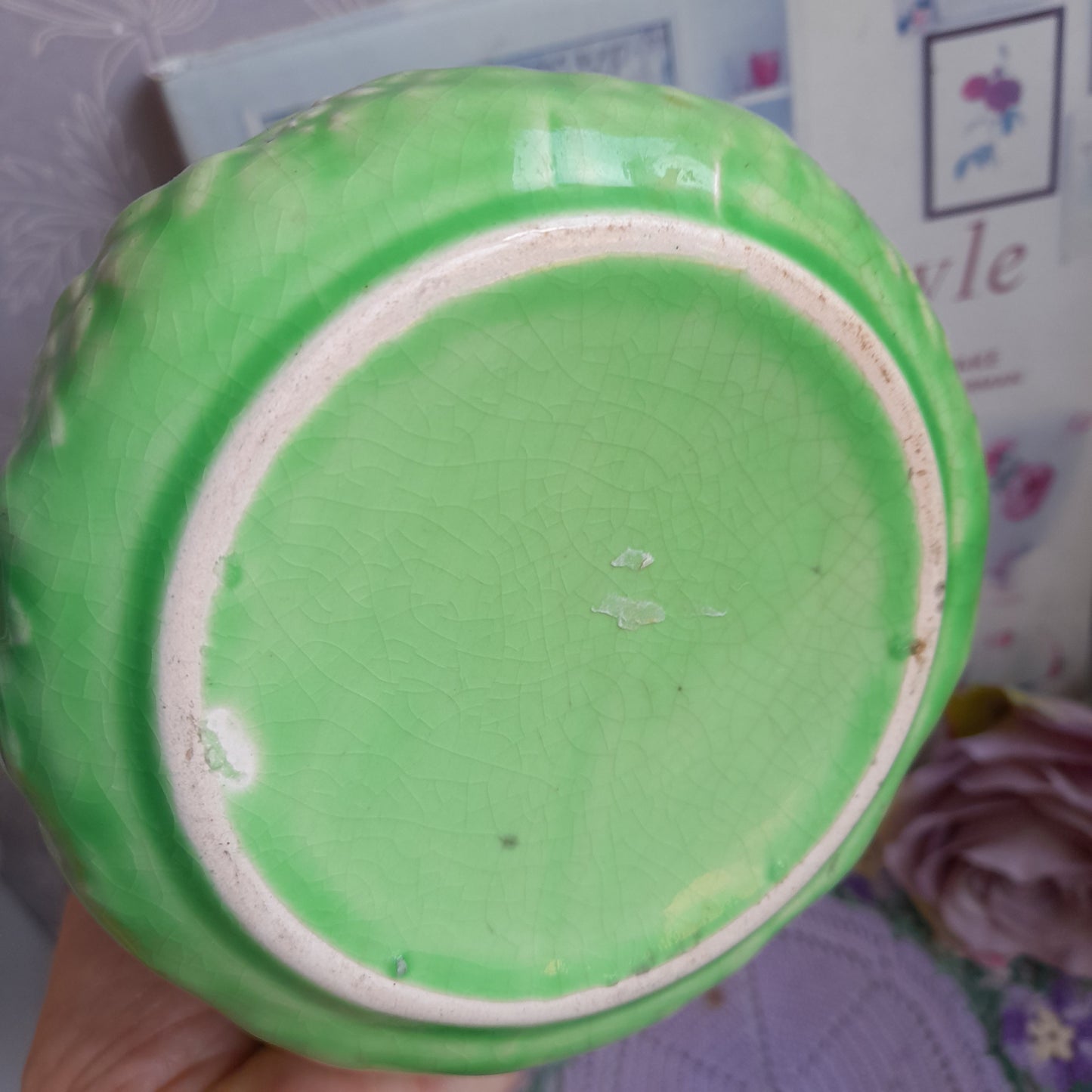 Vintage Green Cabbage Ware Jug