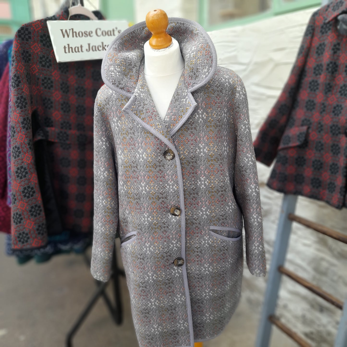 Vintage Grey Welsh Tapestry Coat Grey Size 16/18