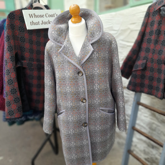 Vintage Grey Welsh Tapestry Coat Grey Size 16/18