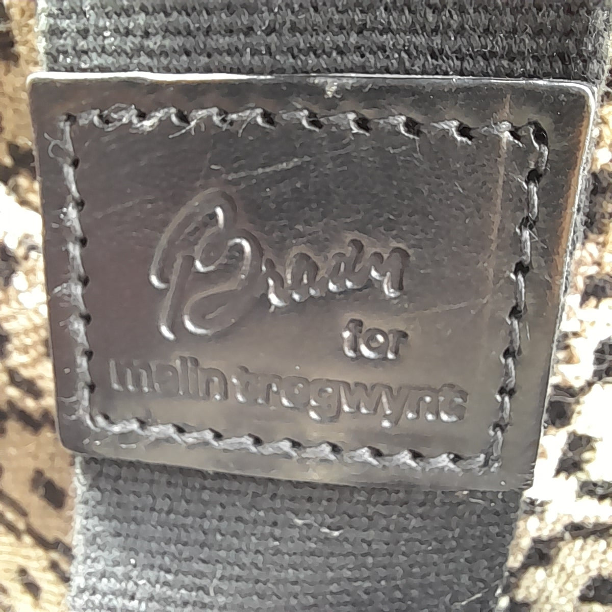 Large Welsh Tapestry & Leather Cross Body Messenger Bag by Melin Tregwynt in Black & White