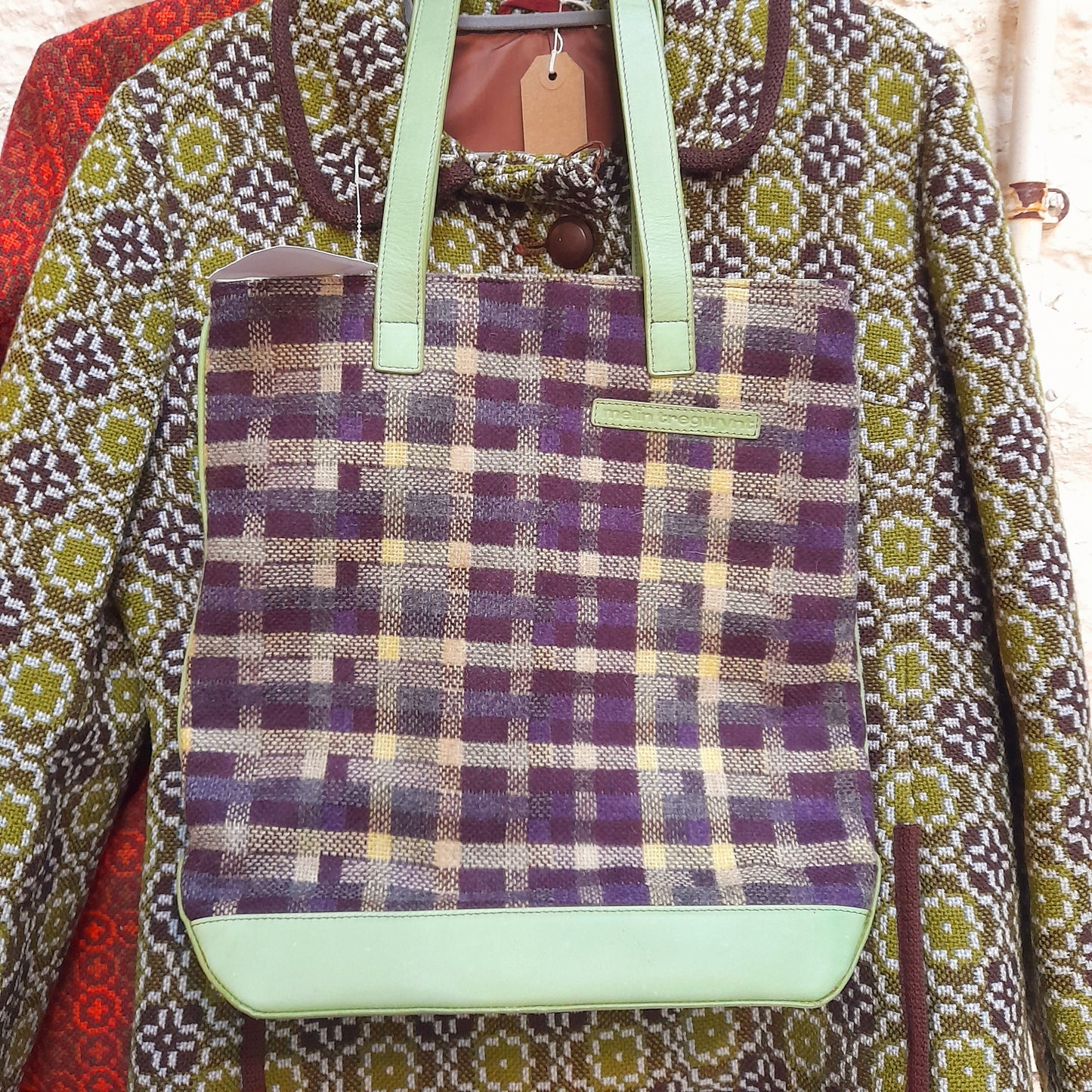 Welsh Tapestry Melin Tregwynt Handbag in Purple & Green New With Tags