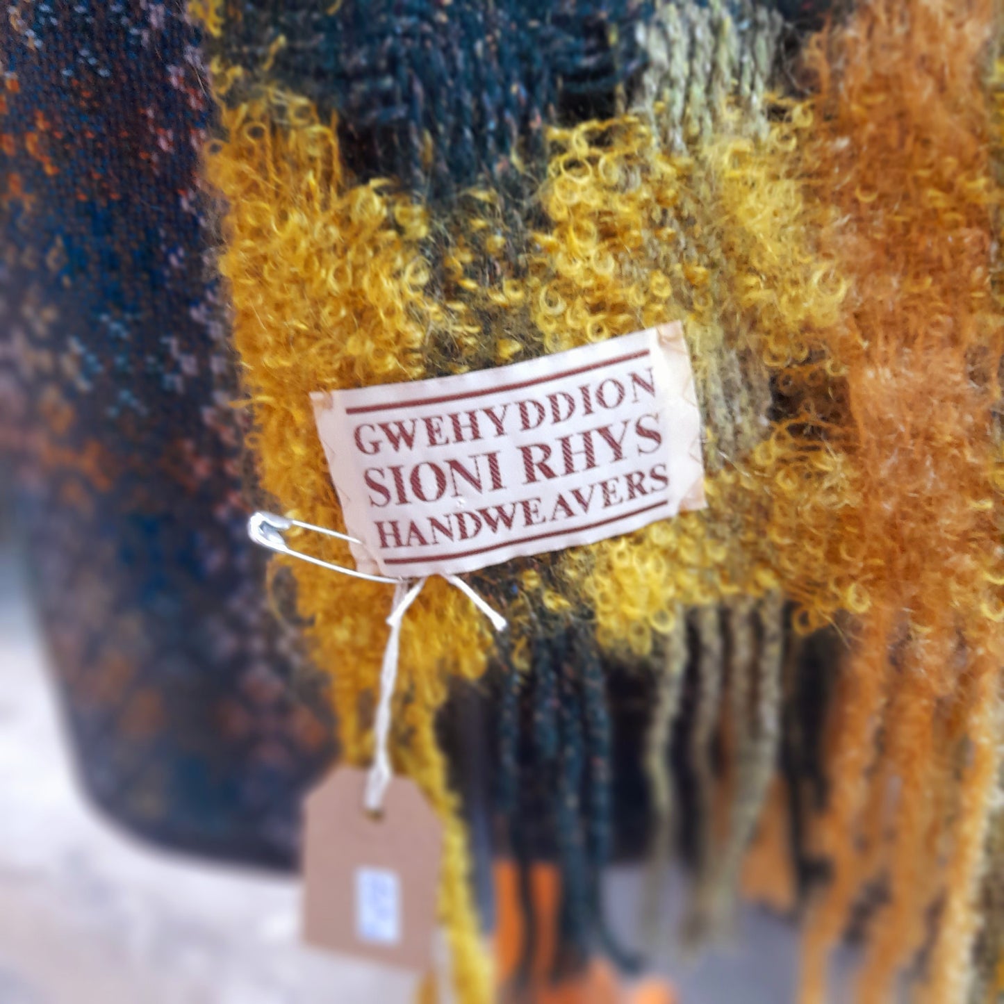 Sioni Rhys Handwoven Wrap in Mustard & Greens